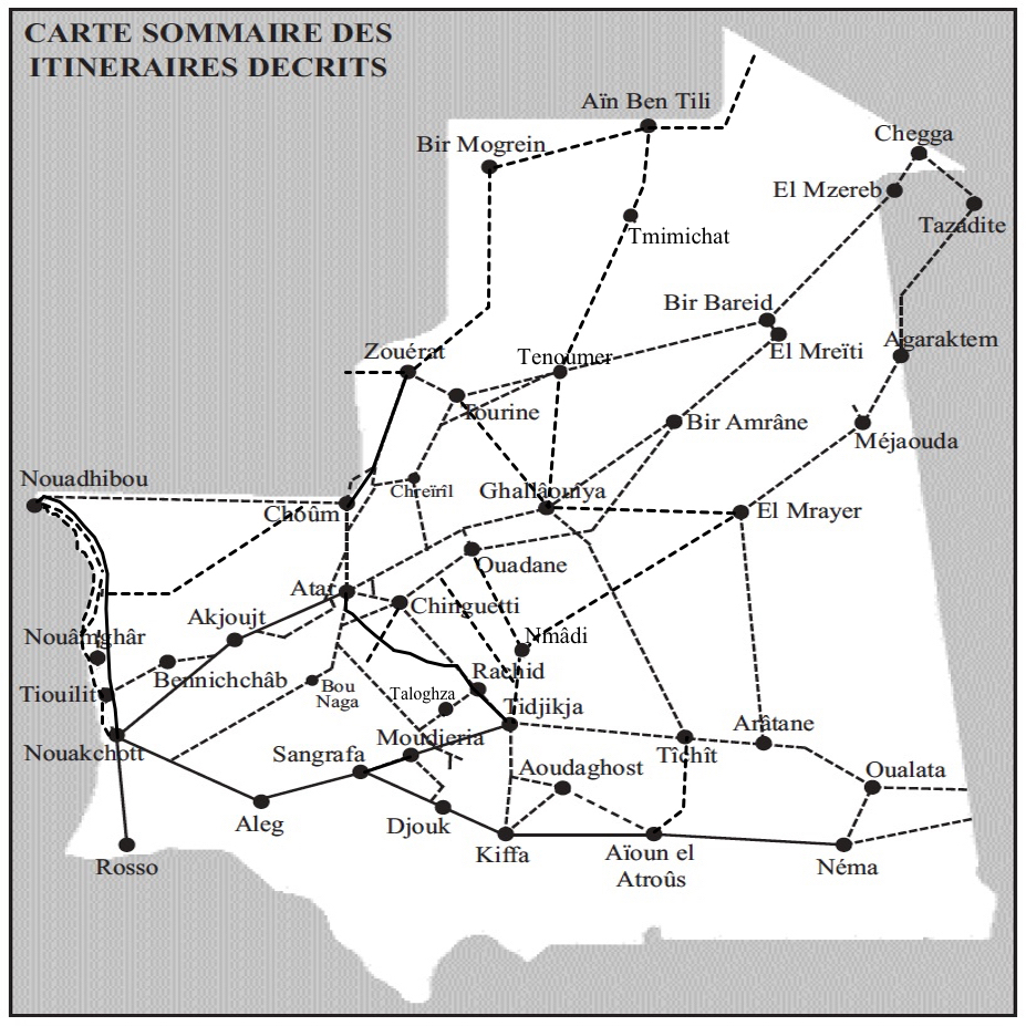 Carte Sahara Mauritanie 2cv dunes gps de sert Cyril et Sylvie