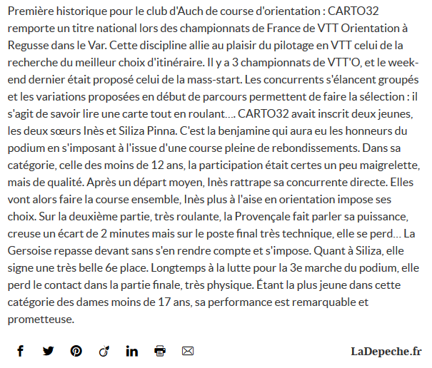 le premier titre pour CARTO32