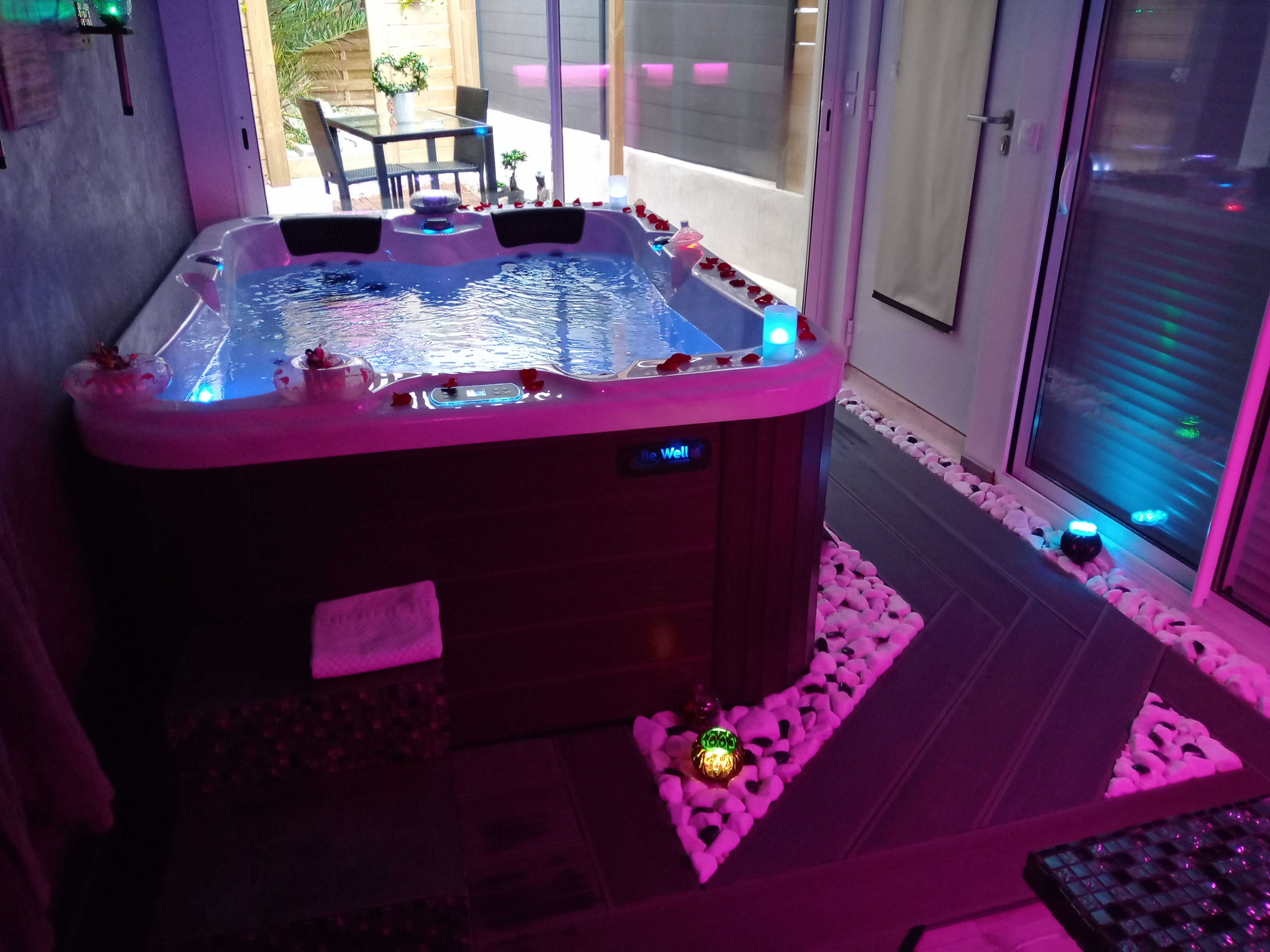 Jacuzzi plage angle table