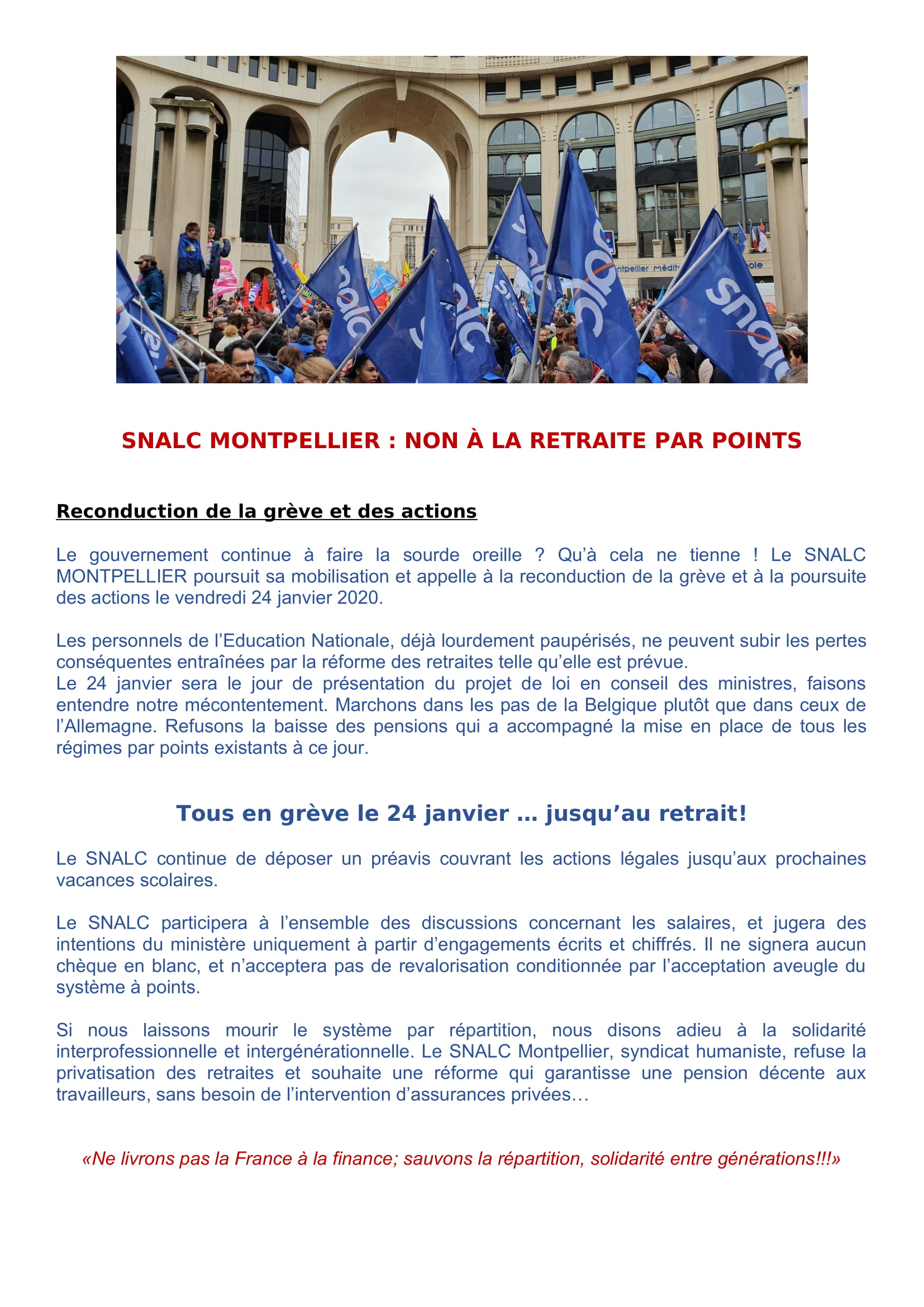 Snalc montpellier communique 24 1
