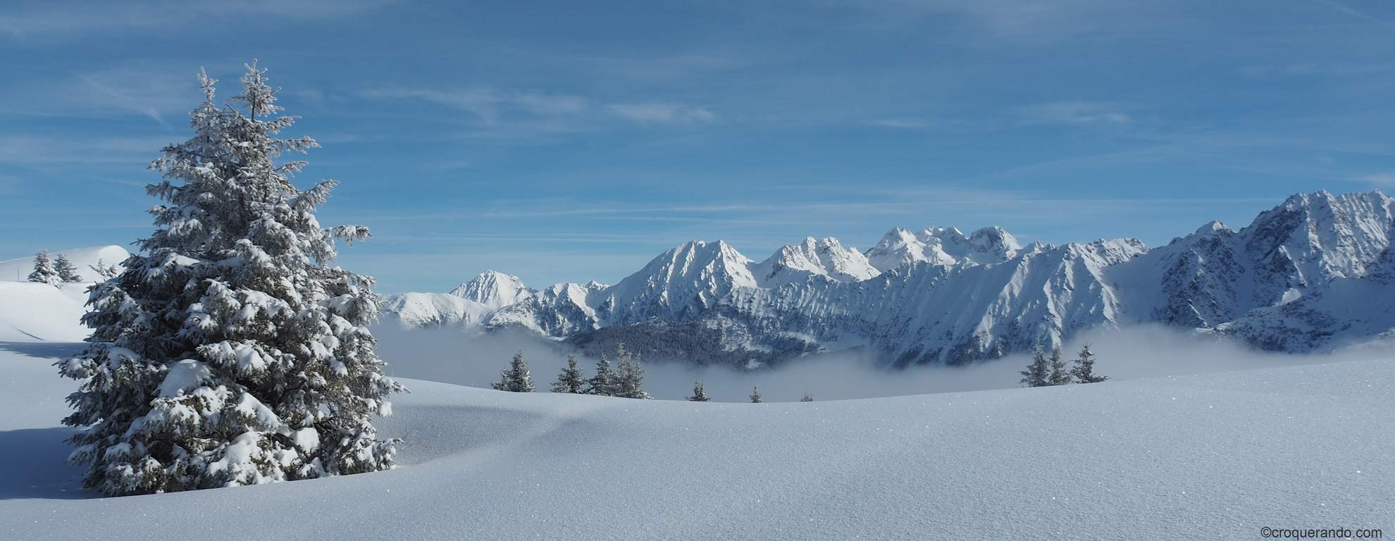 Grand rocher neige