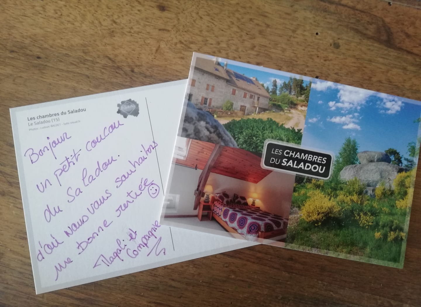 La carte postale des chambres du saladou