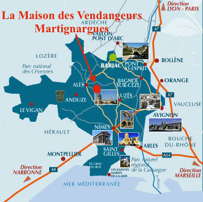 Carte acce s chambre d ho tes martignargues Gard