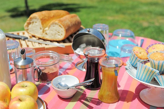 Petit dejeuner des chambres du saladou