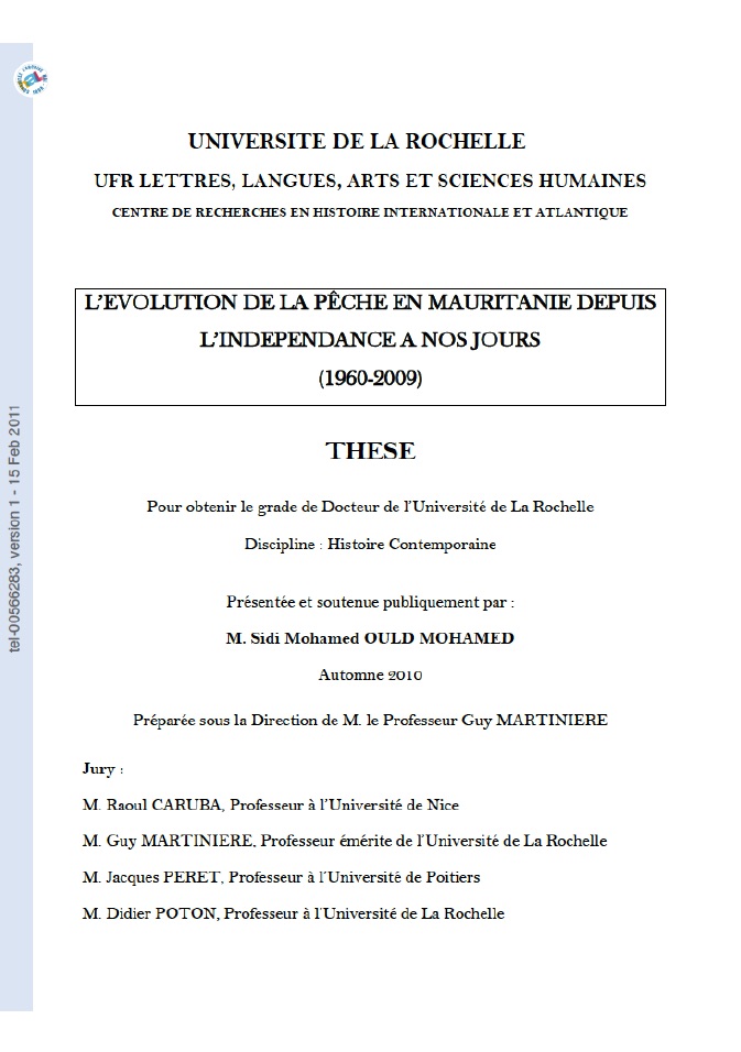 L e volution de l ape che en Mautitanie de l inde pendance a nos jours