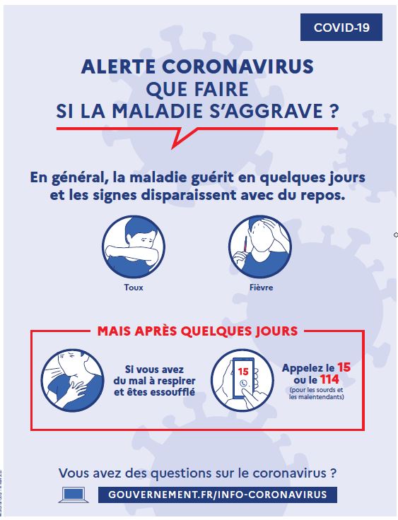 Coronavirus signe agravant