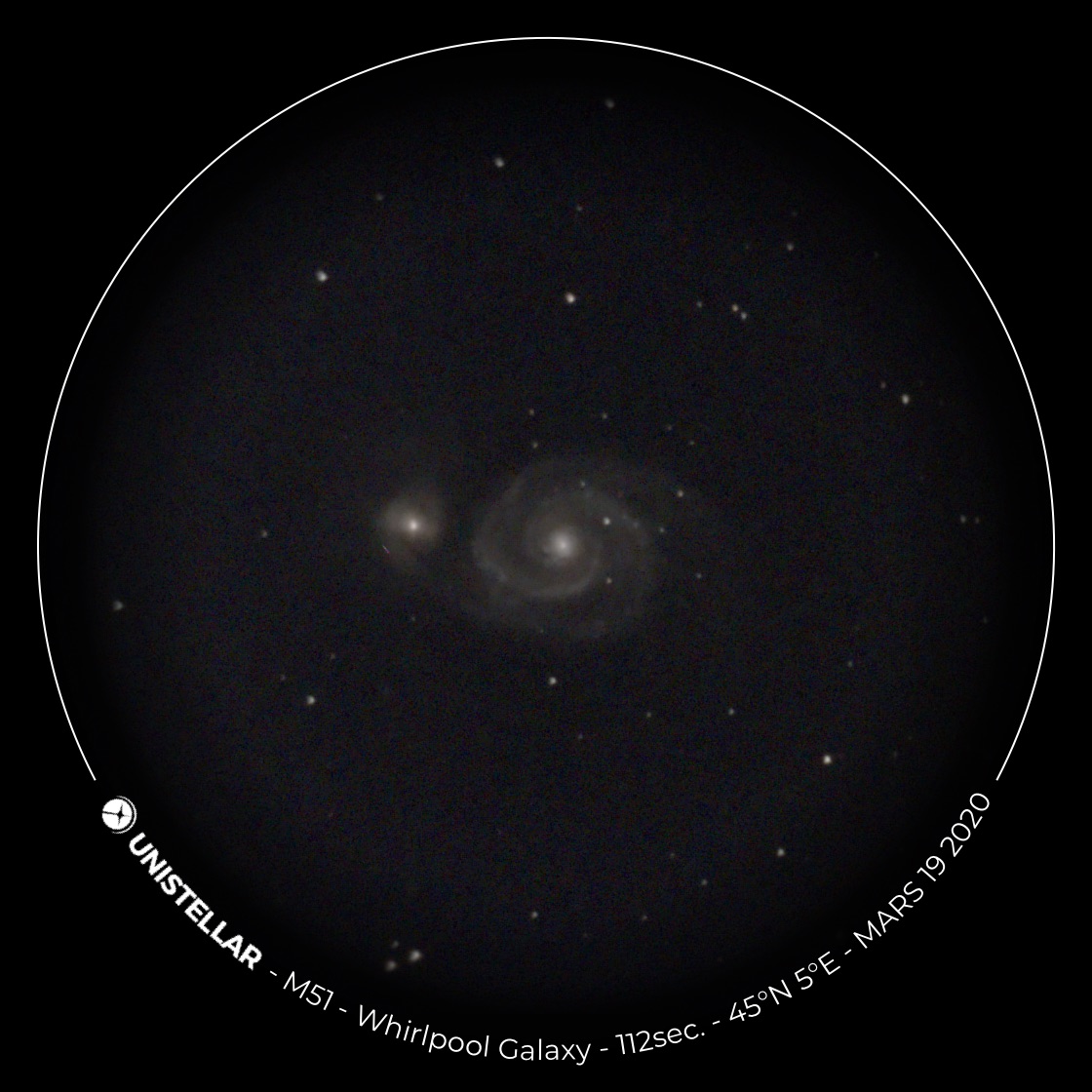 Image de l'EVSCOPE de Messier 51