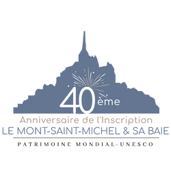 Logo 40 ans inscription UNESCO Mont-Saint-Michel et sa baie