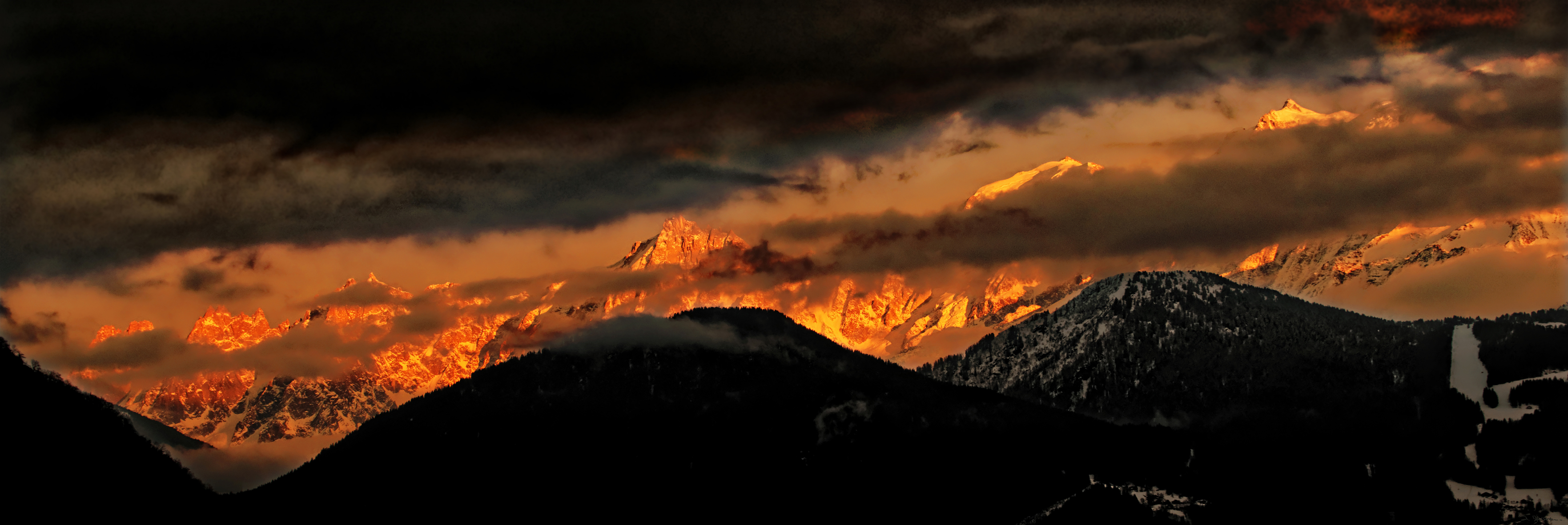 Mont blanc coucher soleil 120 40 poster signe