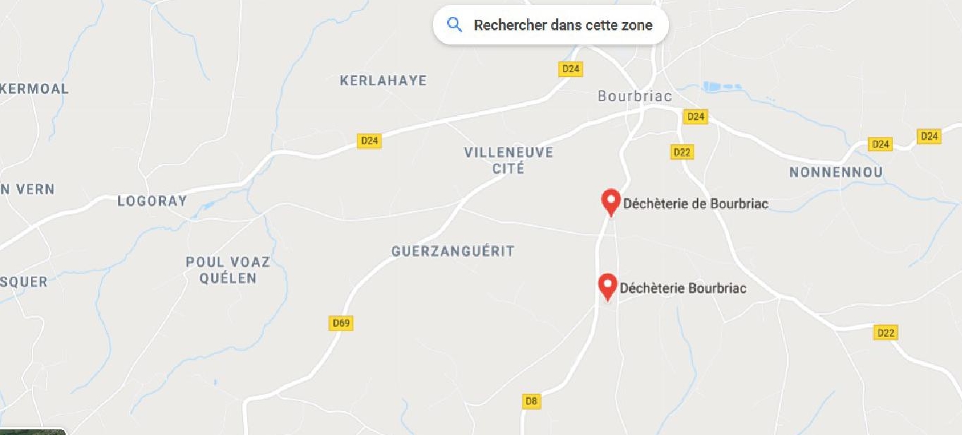 Dechetterie de bourbriac plan d acces