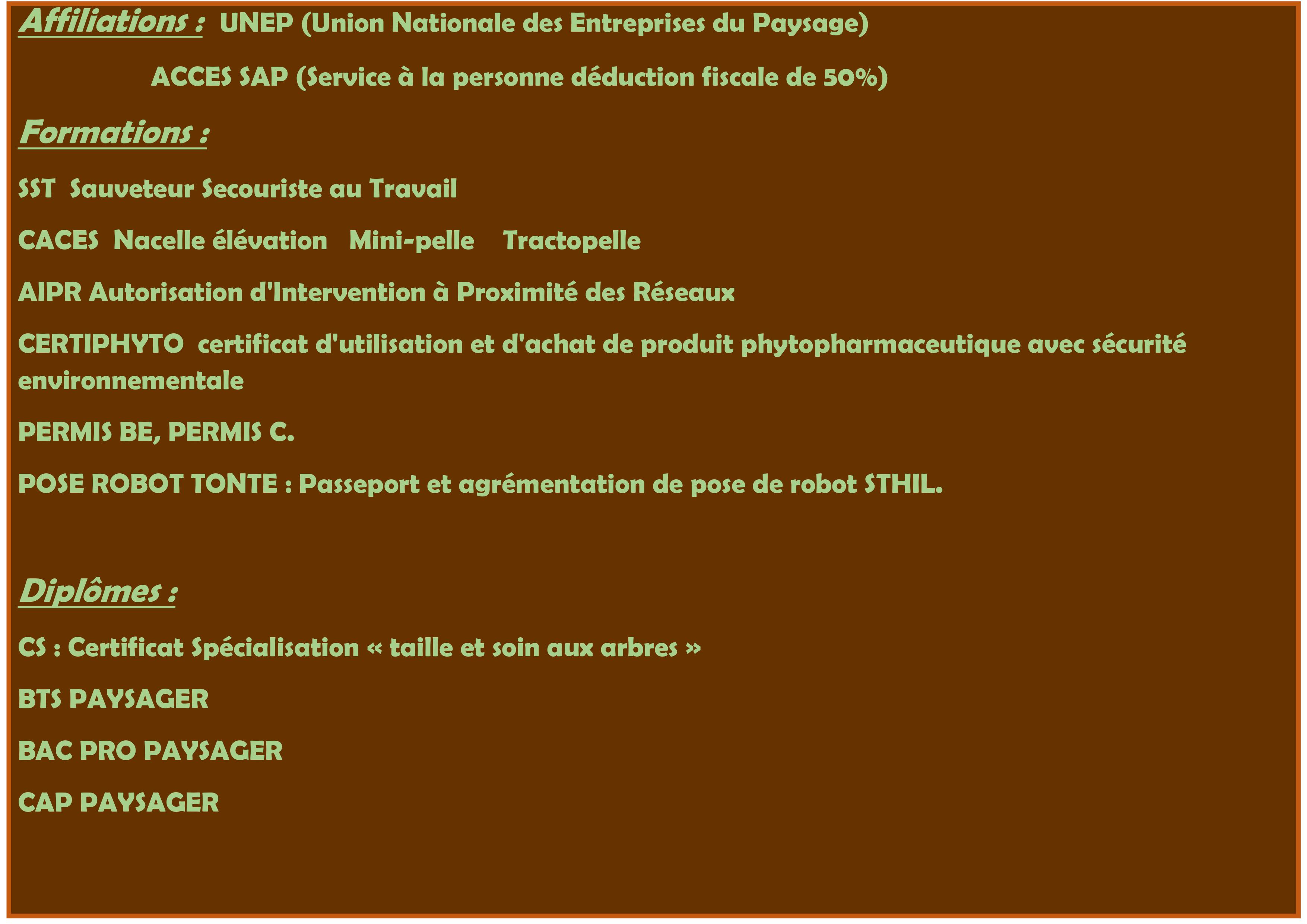 Affiliation diplome