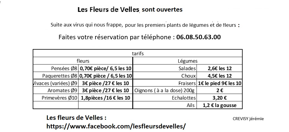 Fleurs de Velles m