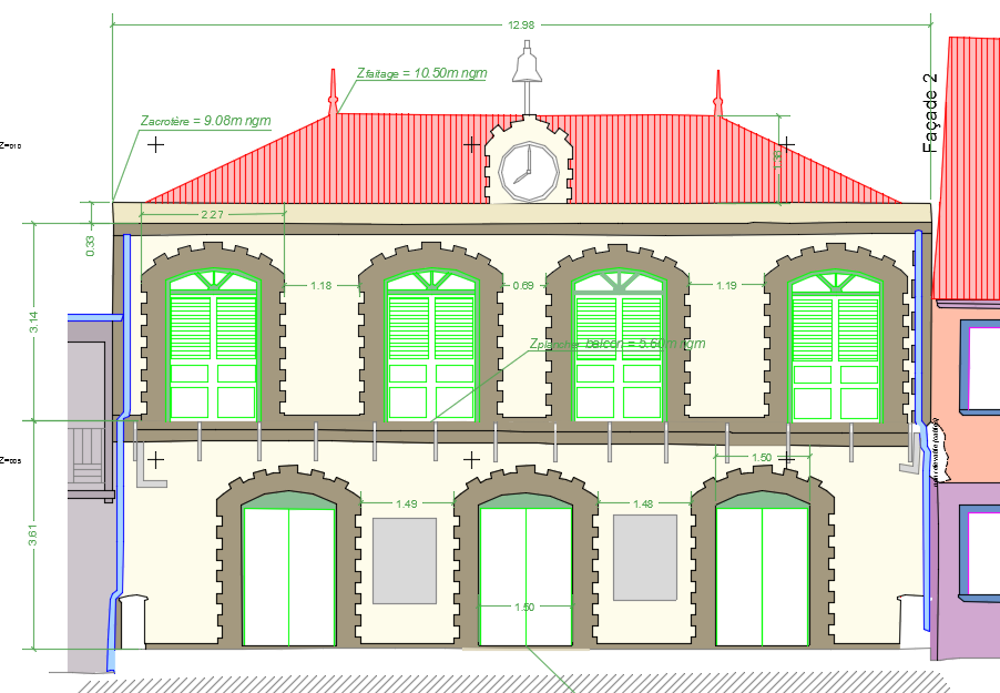 Plan facade mairie