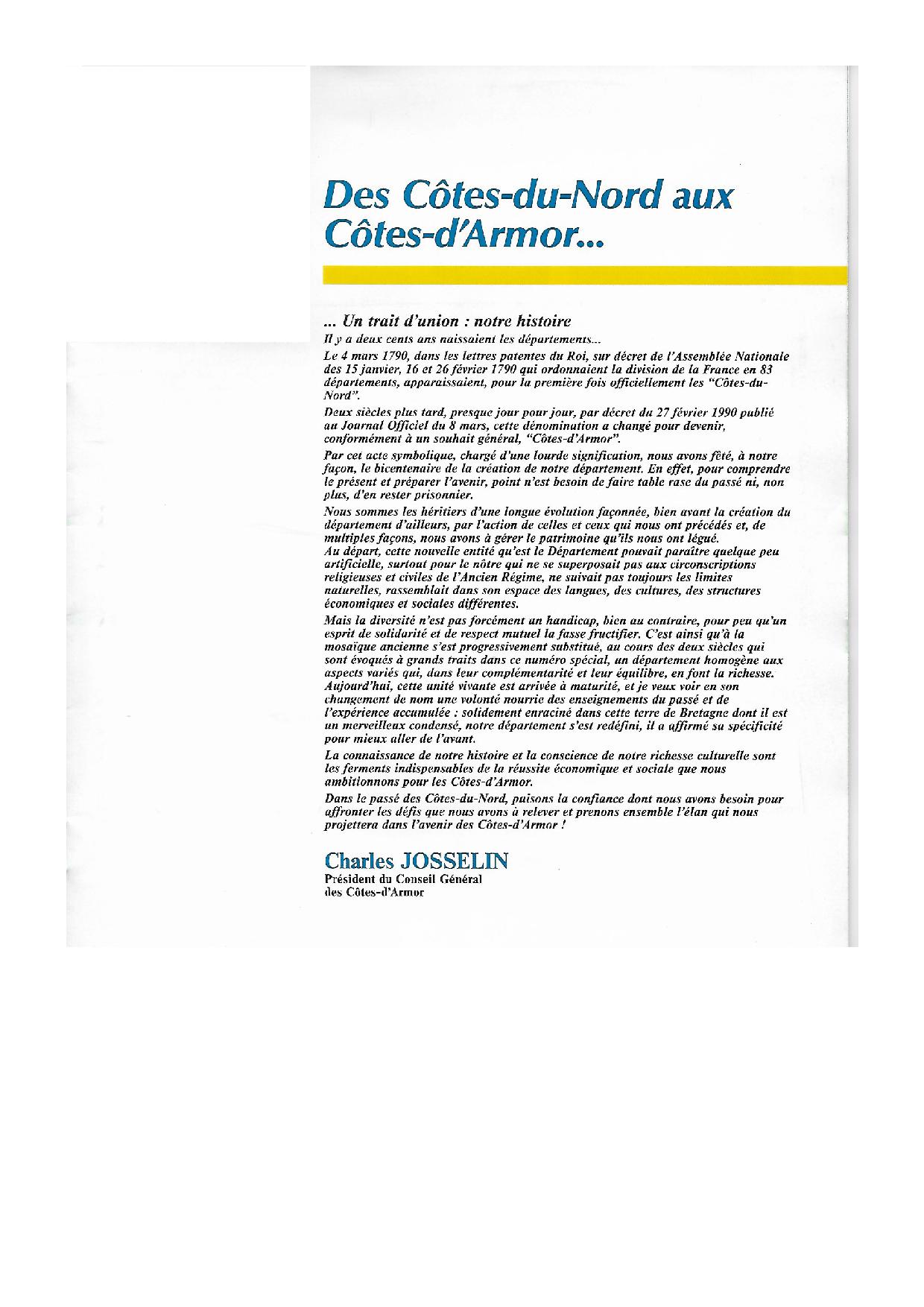 Des cotes du nord aux cotes d armor