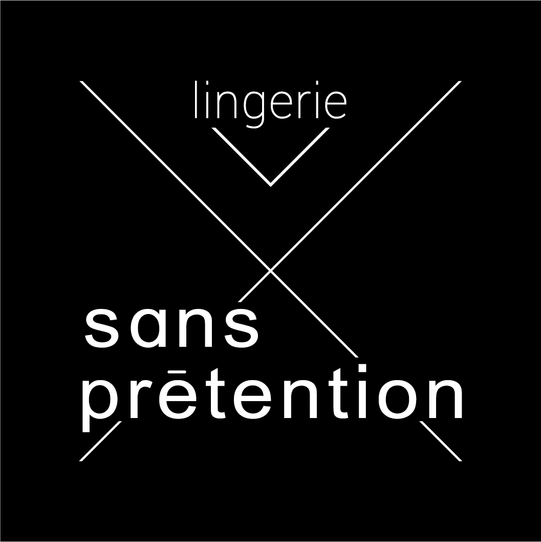 Sans pretention logo blanc fond noir