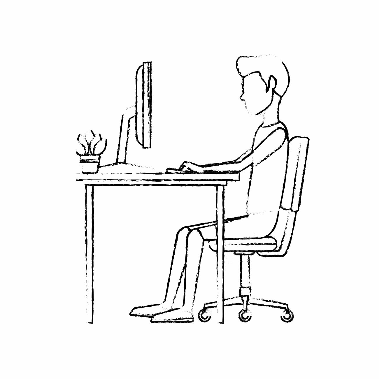 Sit at computer ok