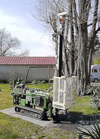 Réalisation de forage d'eau pour de l'aquathermie chez un particulier.