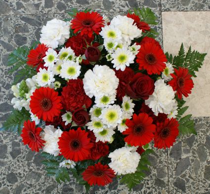 Bouquet rouge blanc 50 