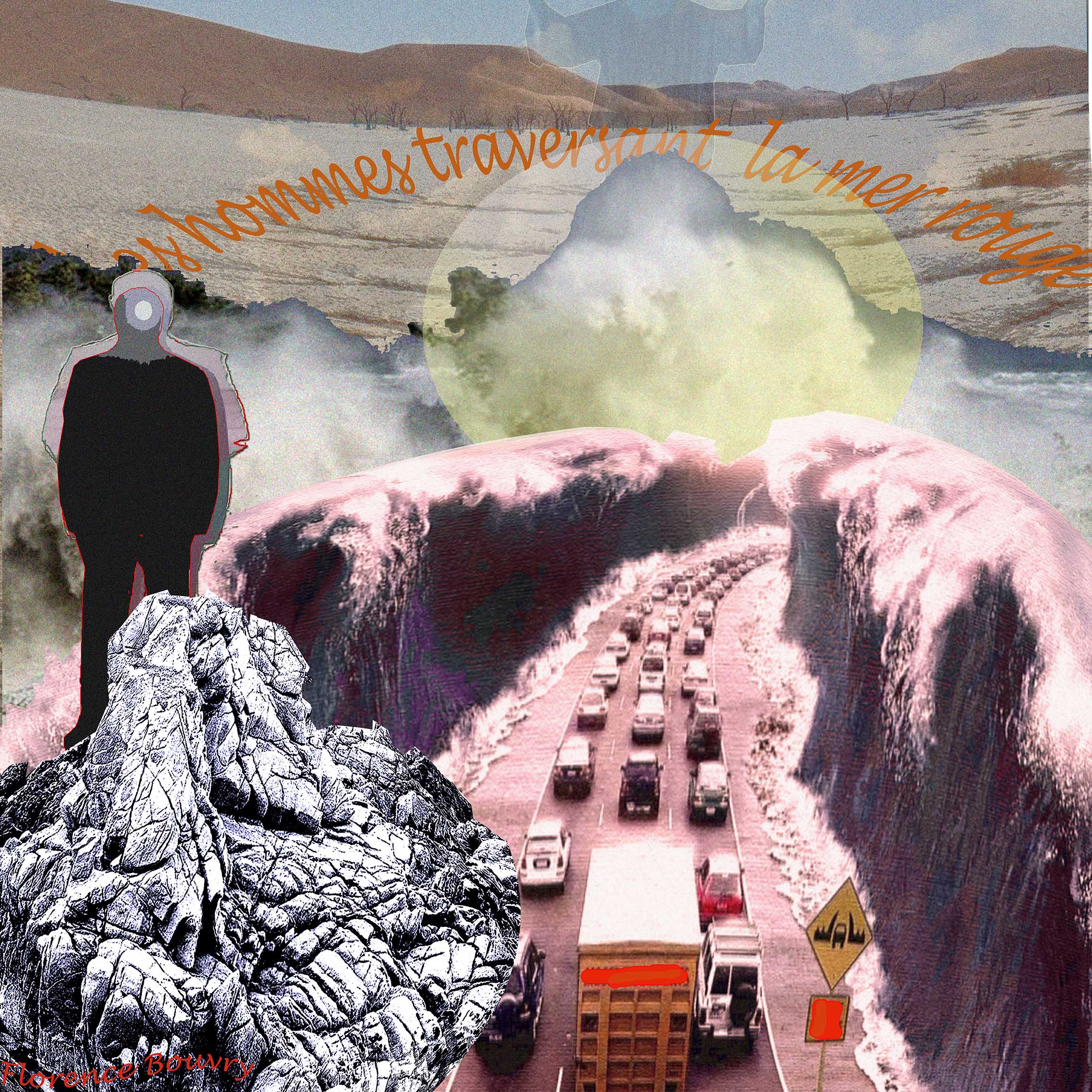Les hommes traversant la mer rouge