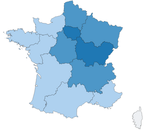 Carte france forage phreatech bleu