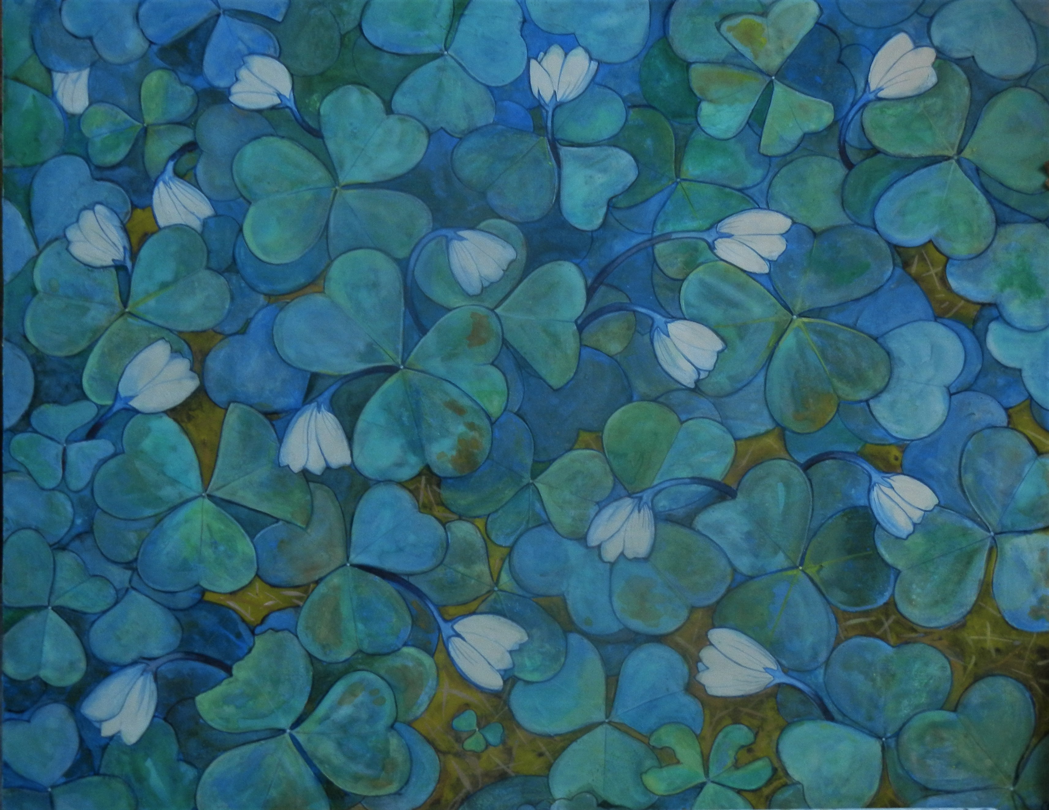 Technique nihonga colle de peau et pigments 60x80 