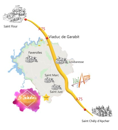 Plan pour venir au saladou