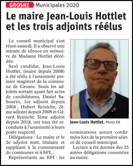 Election de notre Maire