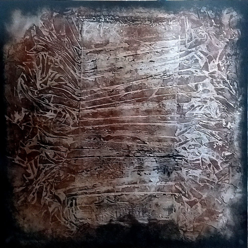 Oeuvre 2 p fond noir 100 x 100 cm mai 2020