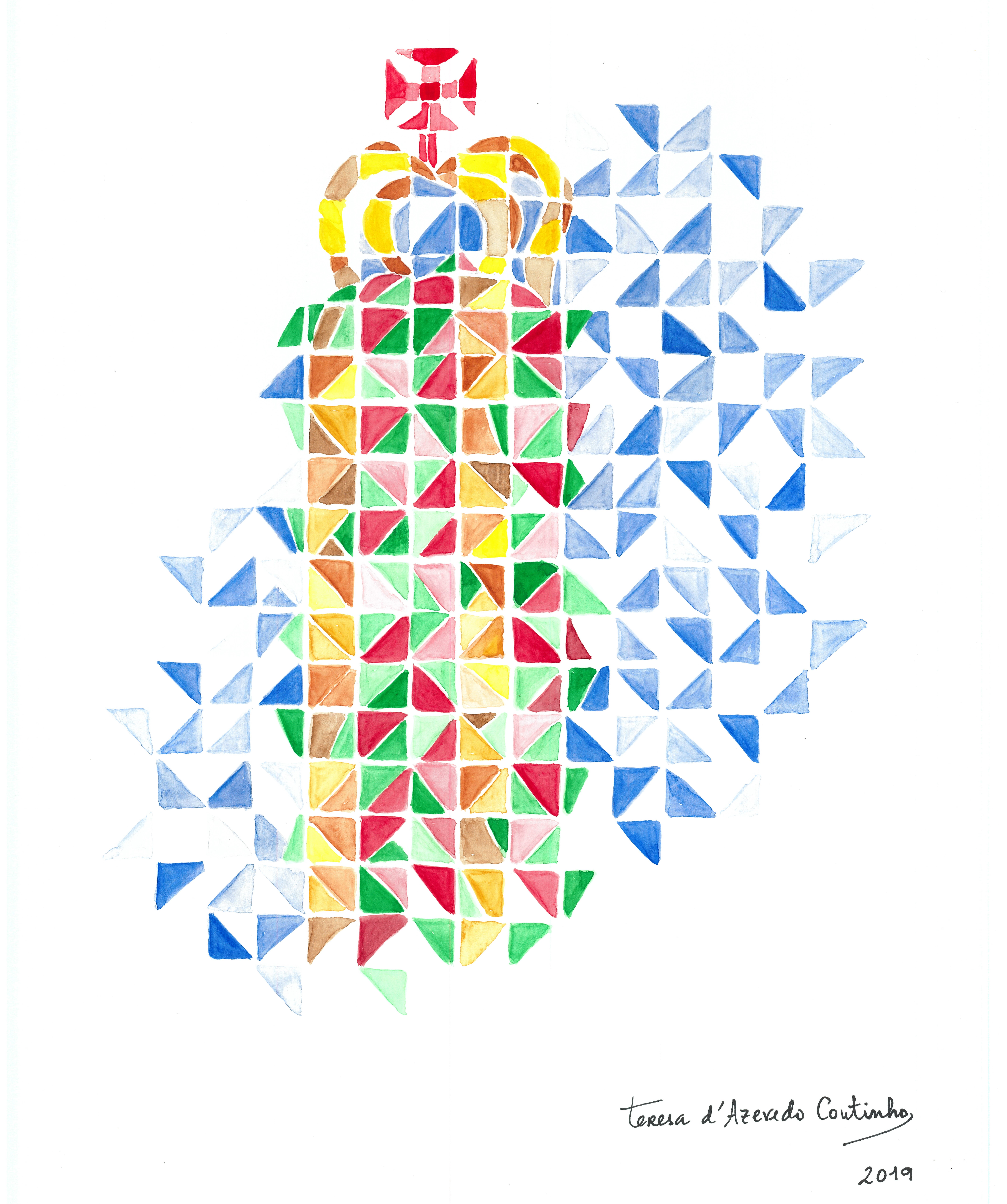 Triangulos de cores Teresa d Azevedo Coutinho aguarela 2019 IIp
