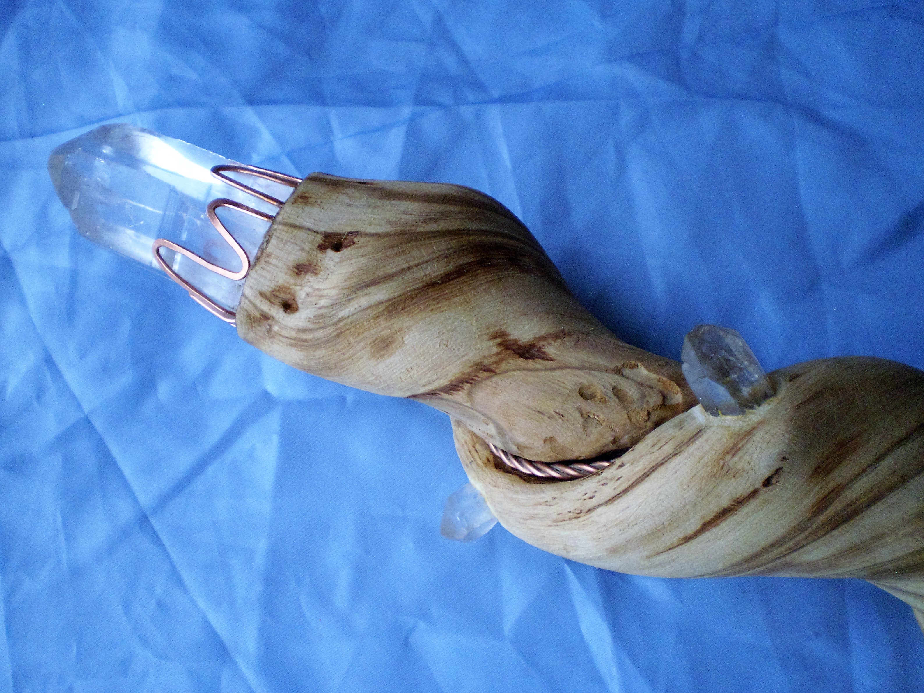 Baton de guerison 4 ptes cristal bille bleu 1