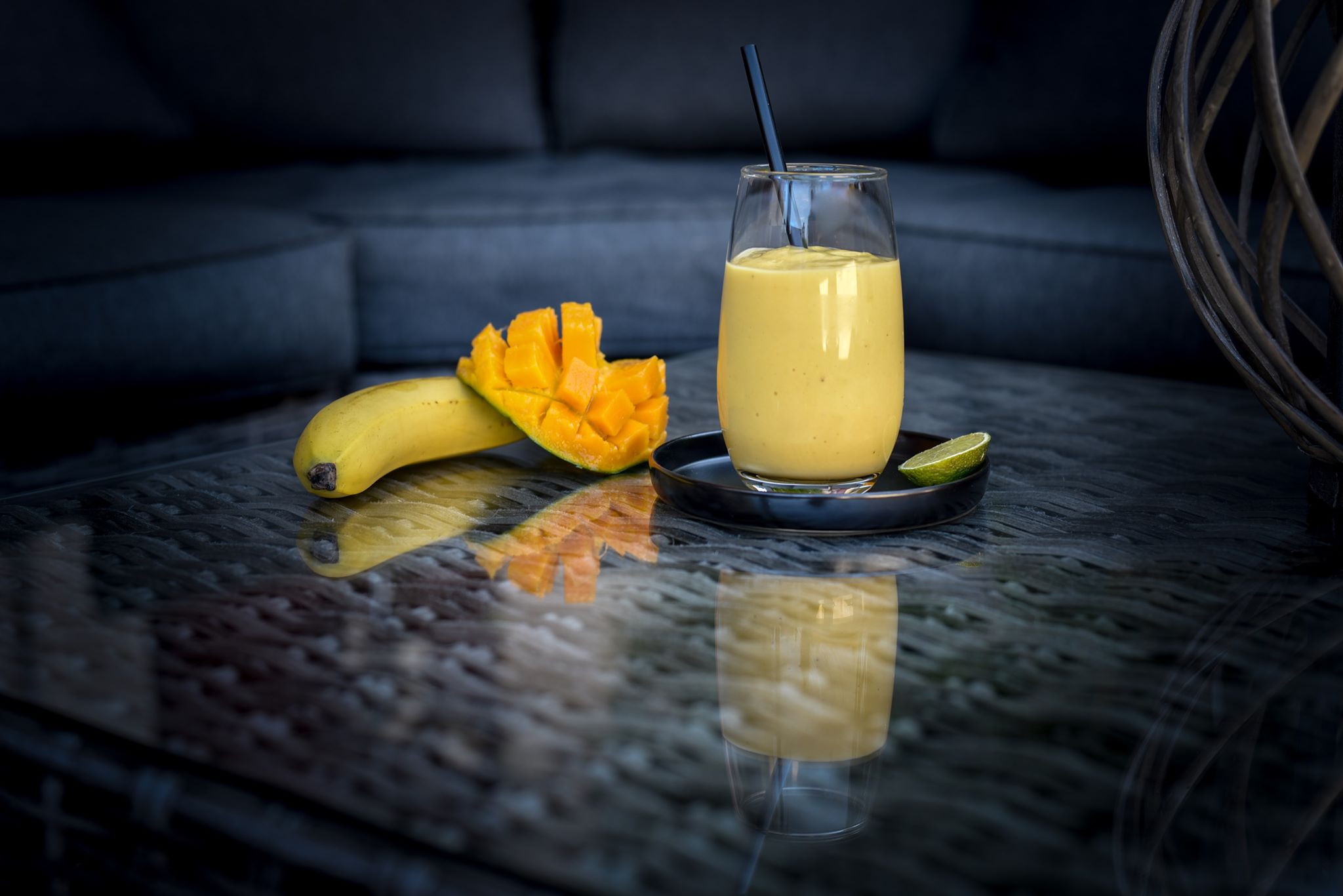 Smoothie banane mangue citron vert