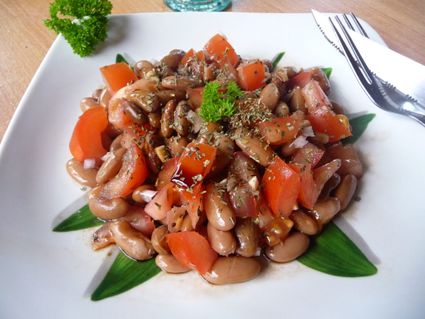 Recette : salade de haricots borlotti et tomate