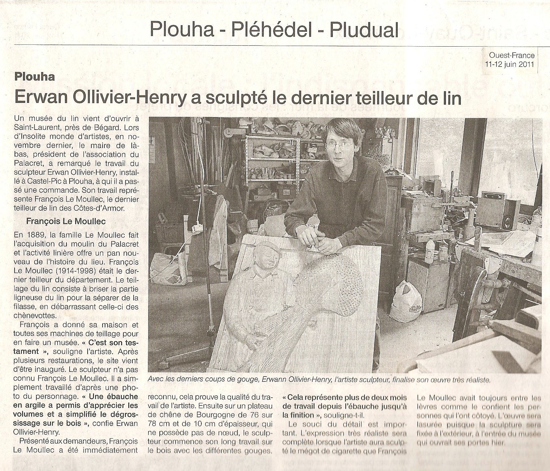 Article o f 11 12 06 2011 teilleur de lin erwan