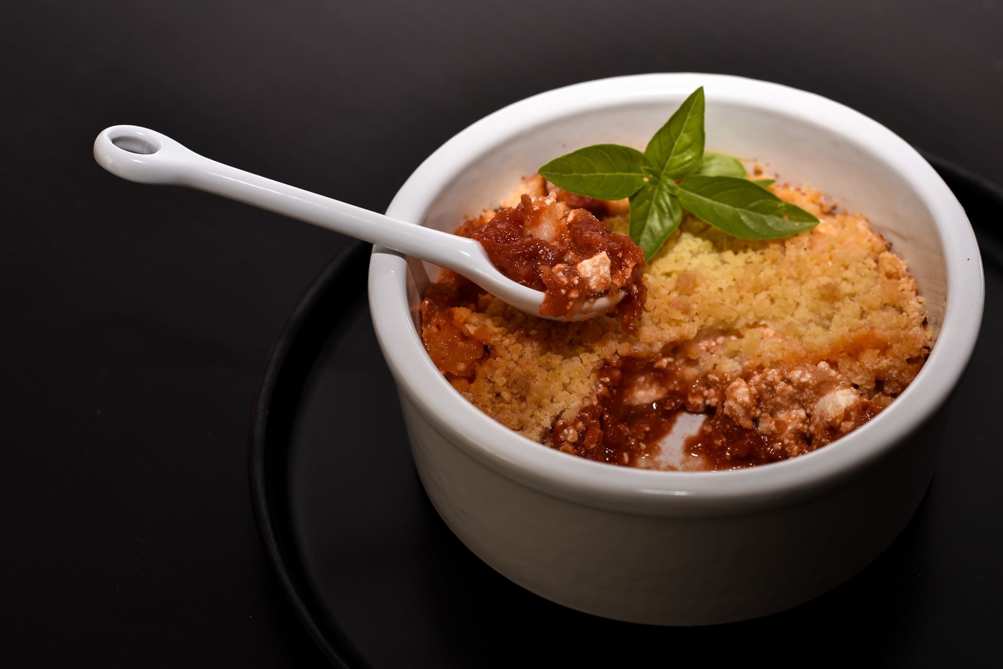 Crumble de tomates au chèvre frais