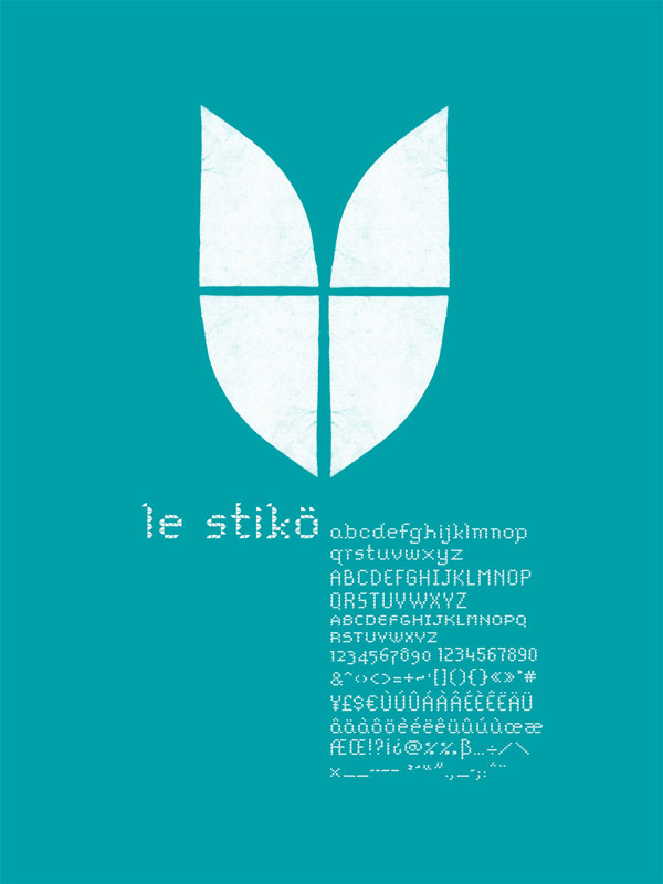 Affiche tulipe inv bleu