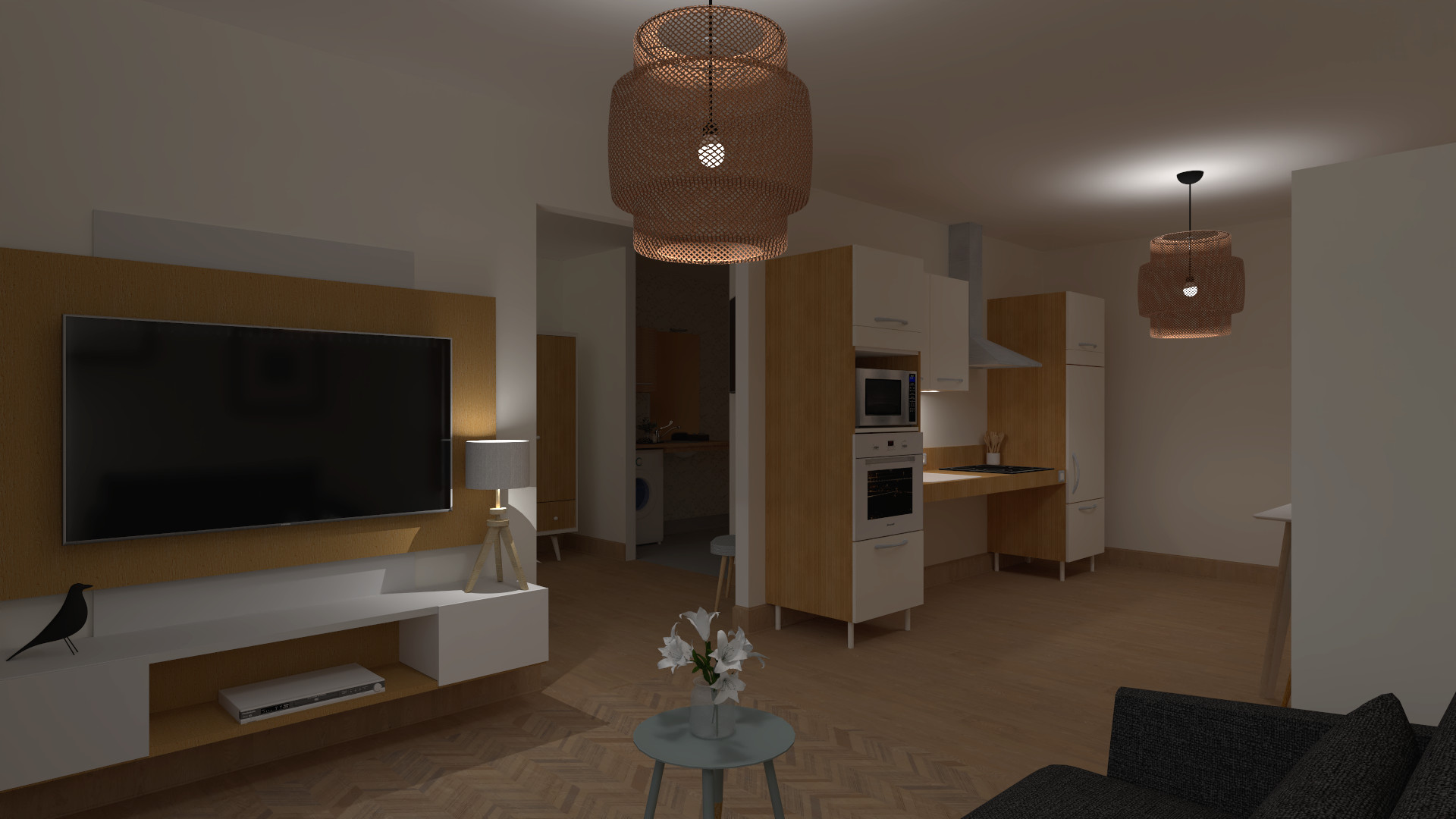 Sejour cuisine vue nuit 2g gerflor