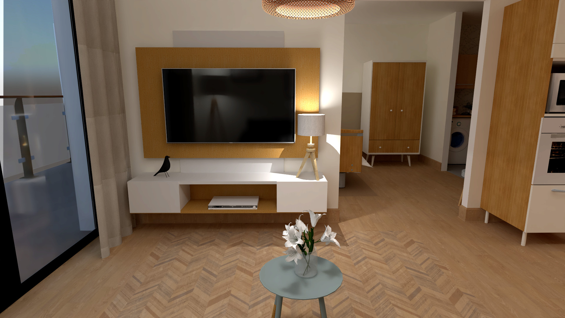 Vue salon tv nuit g gerflor