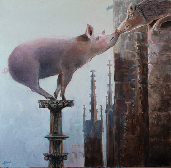 PORCUS ELEVATUS
 Acrylique  sur toile 70 x 70 cm
Collection privée Londres
