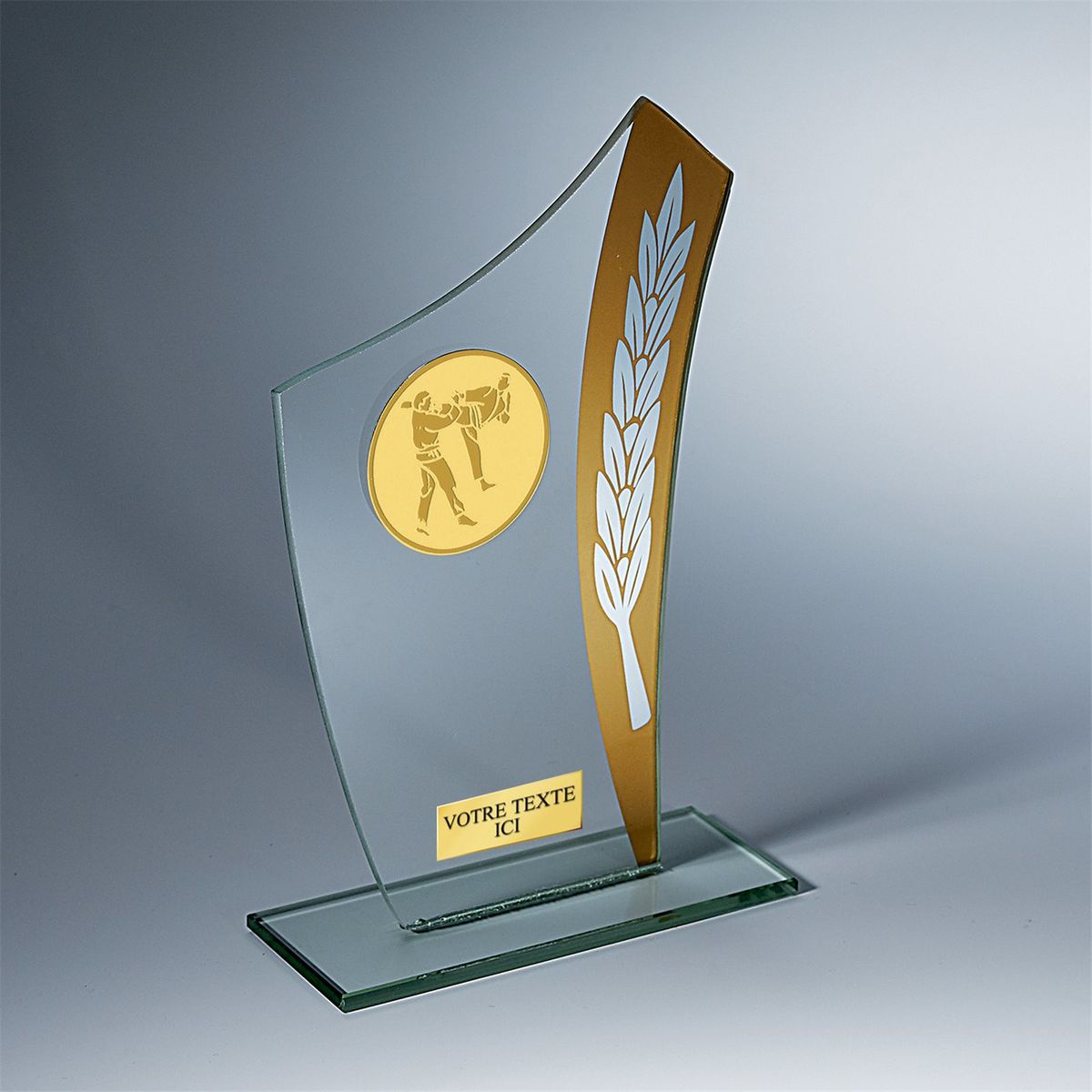 Trophee verre epaisseur 4mm h 20cm option s