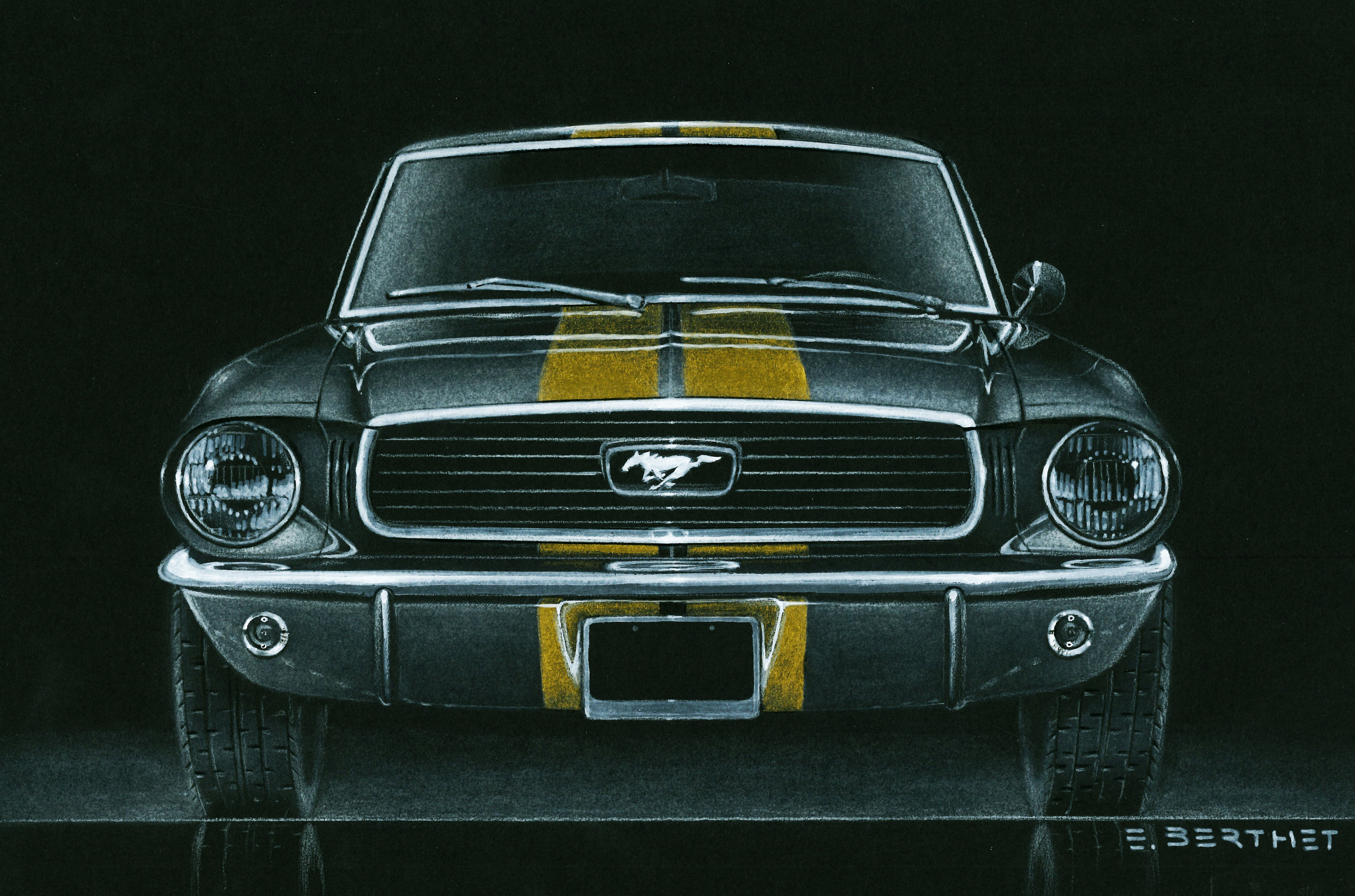 Ford mustang noire et or