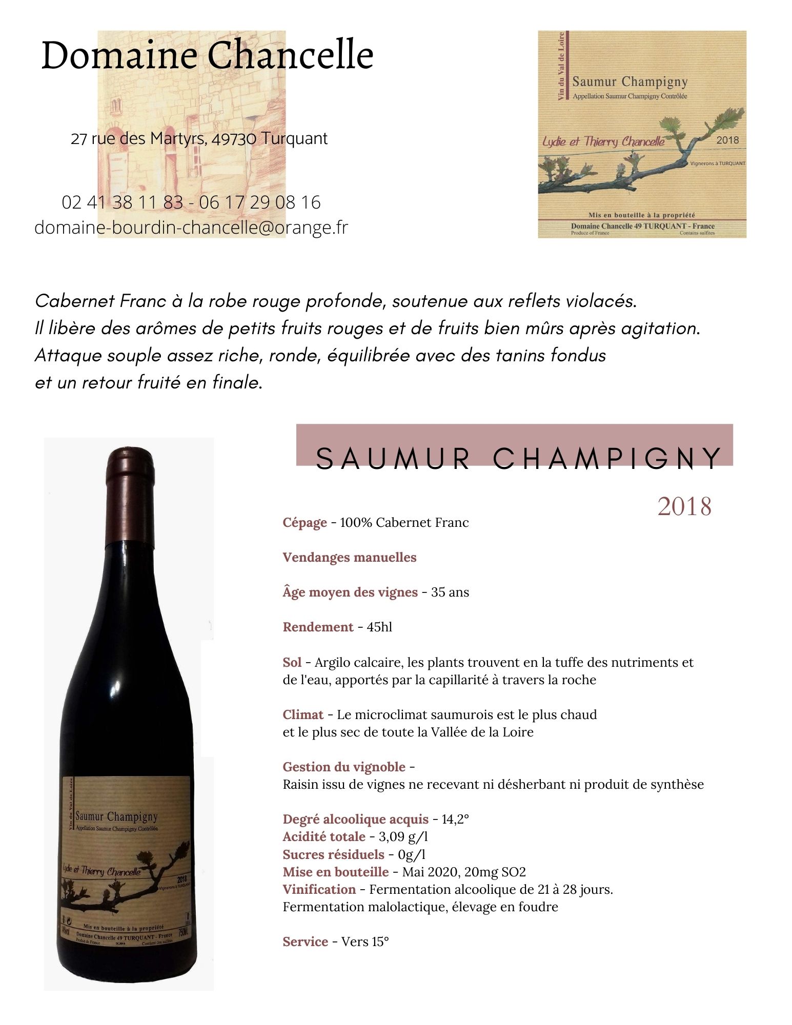 Saumur champigny 2018