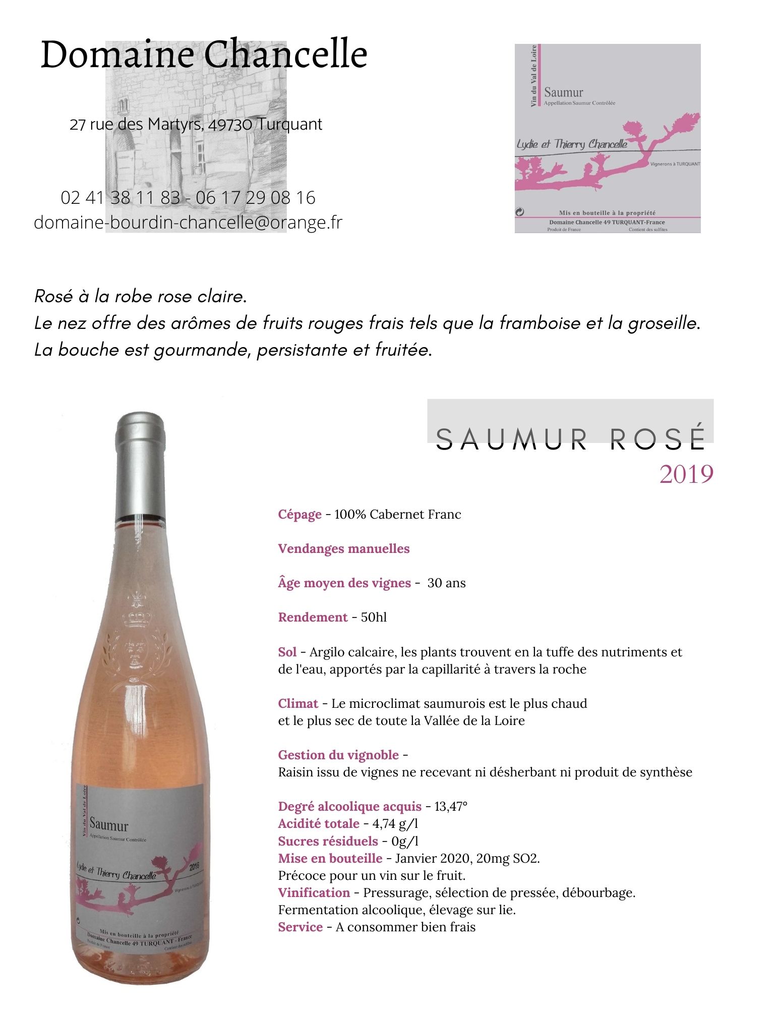 Saumur rose 2018