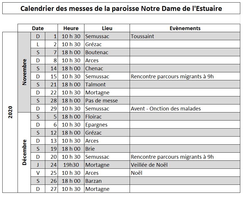 Calendrier