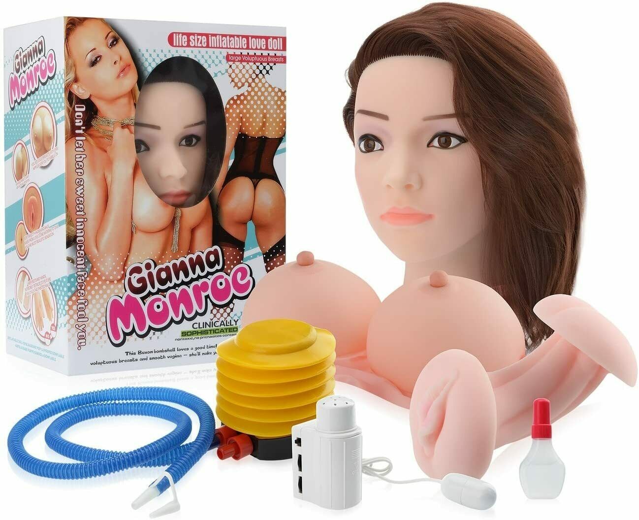 Poupée Gonflable Gianna Monroe
Marque : Lovetoy
Poupée gonflable avec cheveux longs synthétiques.
Elle dispose d'une paire de seins réalistes avec des tétons au toucher réel.
Son vagin et son anus sont réalistes fabriqué en TPE, une matière douce comme de la peau.
Ses pied, ses main et sa tête sont thermo-moulés.
Livrée avec son gonfleur et un kit de réparation et un oeuf vibrant.
Composition : PVC, TPE, silicone.