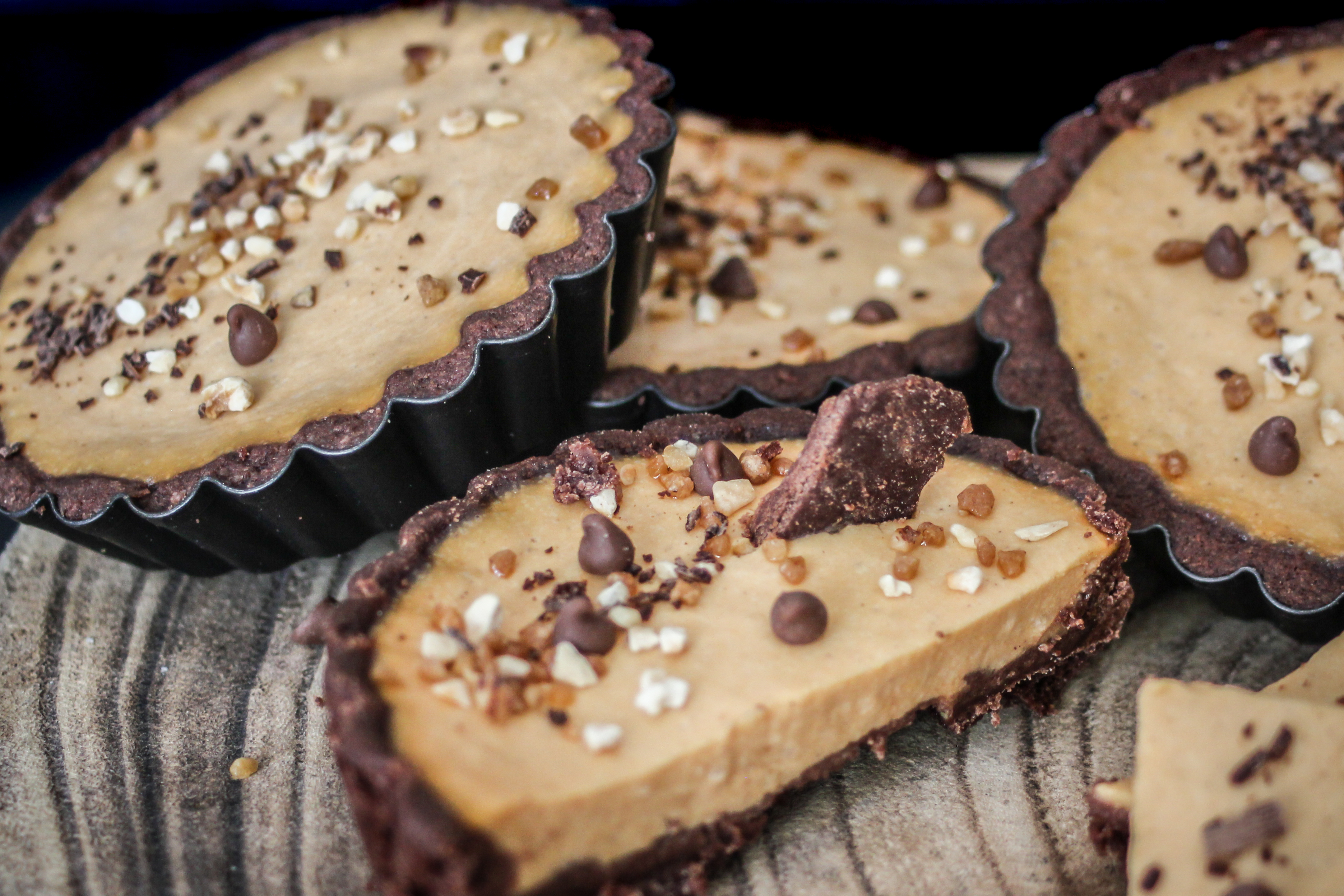 Tartelettes potiron, lait de coco et pâte cacao