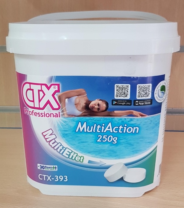 Chlore 4 actions concentré CTX-393 Astralpool
Seau de 5 kg, Galets de 250g
Tous types de revêtement 

Actions : Désinfection, Floculation, Algicide, Stabilisation
DOSAGE : 1 Galet/25m3