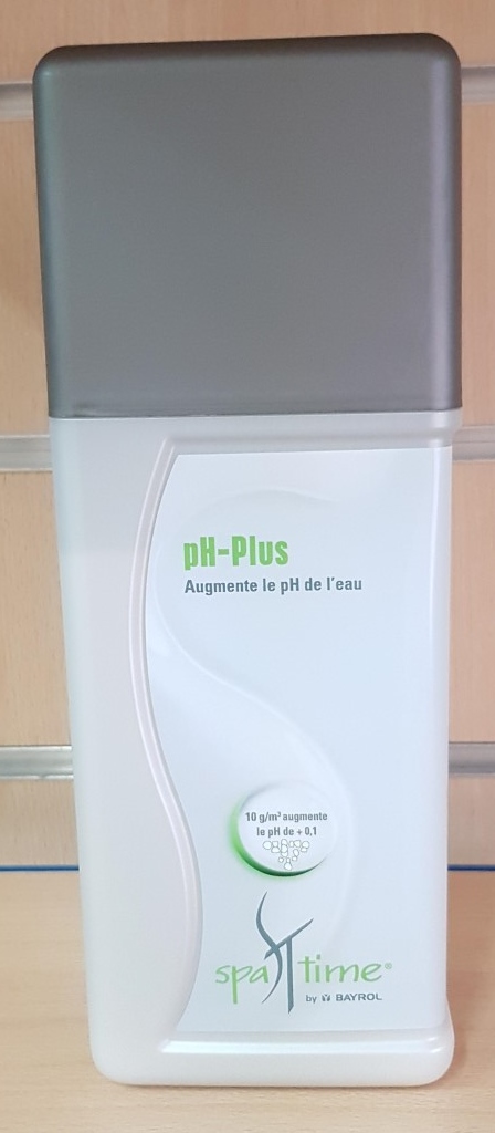 GAMME SPA TIME : pH PLUS
Augmente le pH 
Valeur idéale entre 7,0 - 7,6