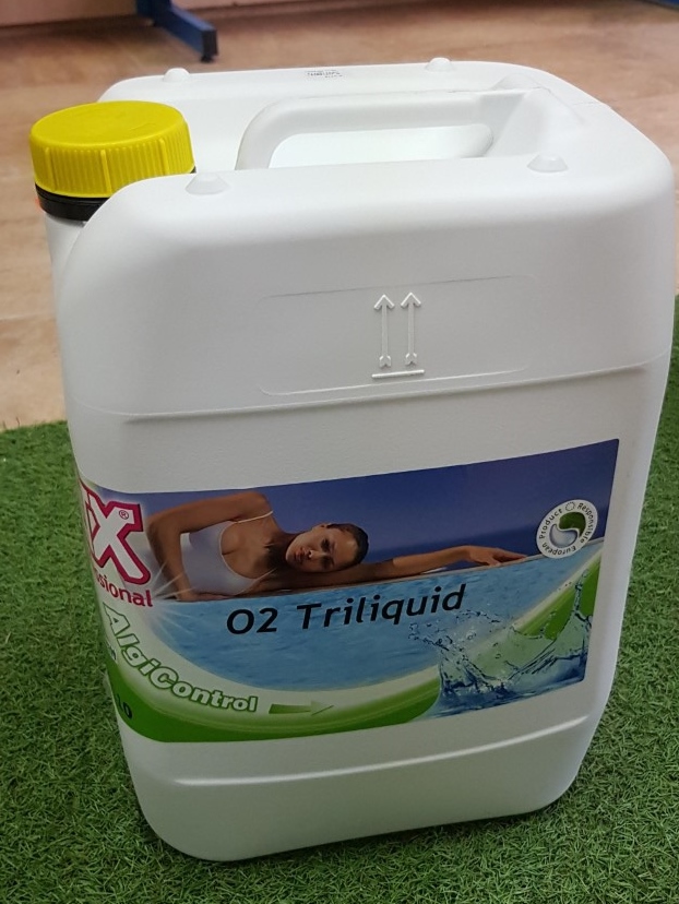 O² TRILIQUID CTX-110
Oxydant complet longue durée sans chlore à base d'oxygène actif.
Il élimine les bactéries et prévient la formation des algues et la turbidité de l'eau. A utiliser avec l'appareil BIOCLEAN GREEN DYNAMIC.
En traitement choc, utilisez OXYPOOL CTX-100 GR en granulés