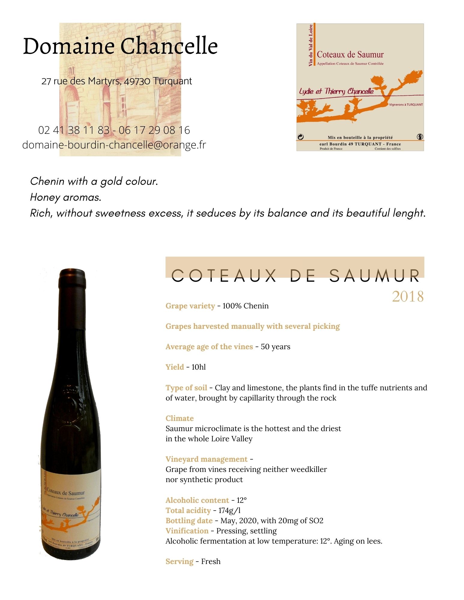 Coteaux de saumur 2018