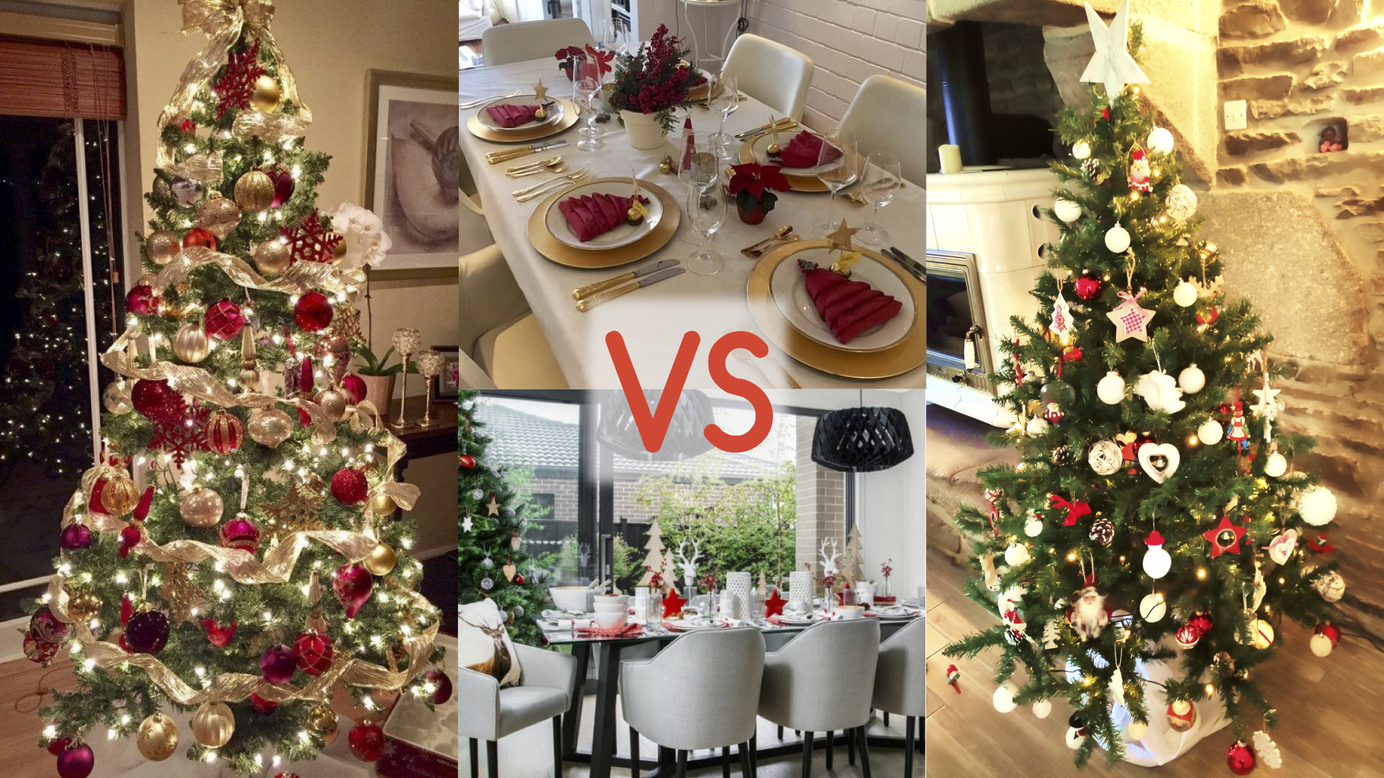 Noël traditionnel : rouge et or VS rouge et blanc 